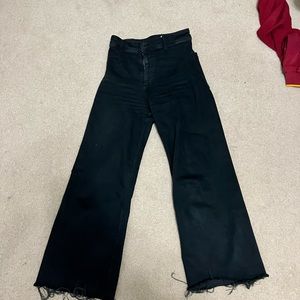 Zara marine straight wide leg jeans